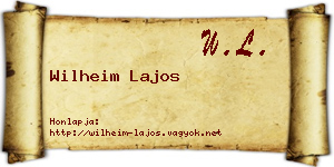 Wilheim Lajos névjegykártya